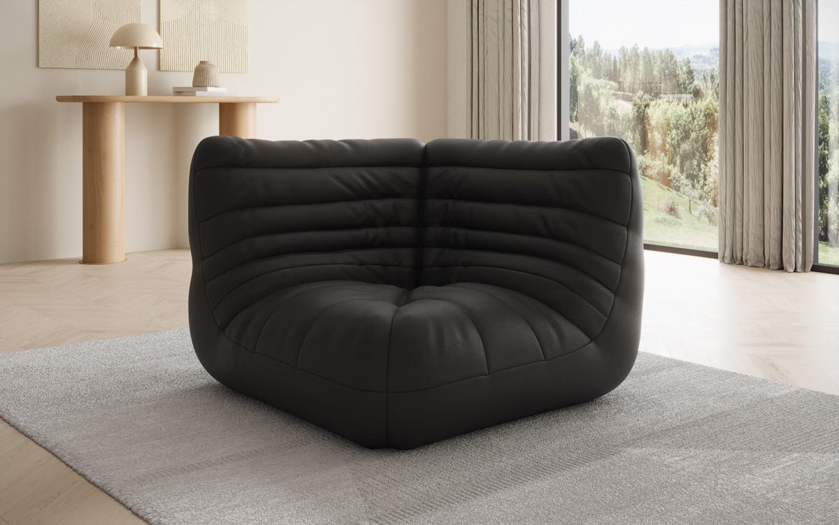 Designer Eckmodul Sofa-Sessel Calmo in Echtleder