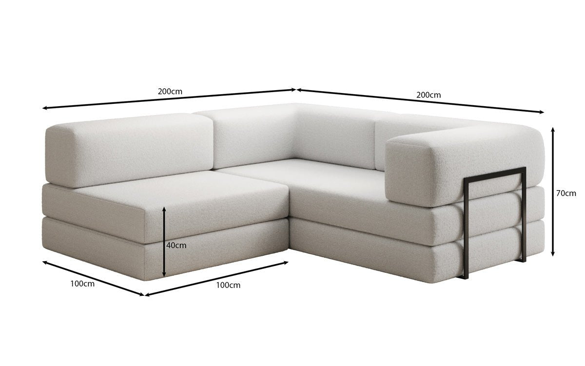 Designer Sofa Lazy L Mini in Bouclé