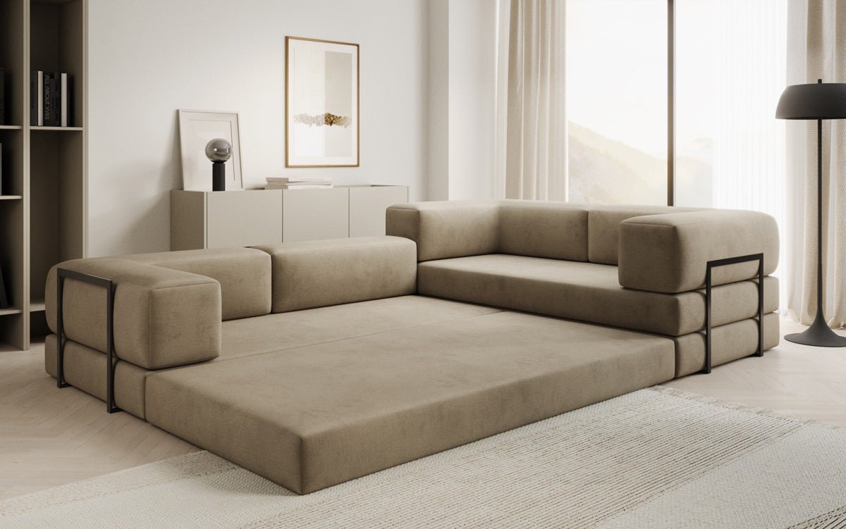 Designer Sofa Lazy L geschlossen in Samt