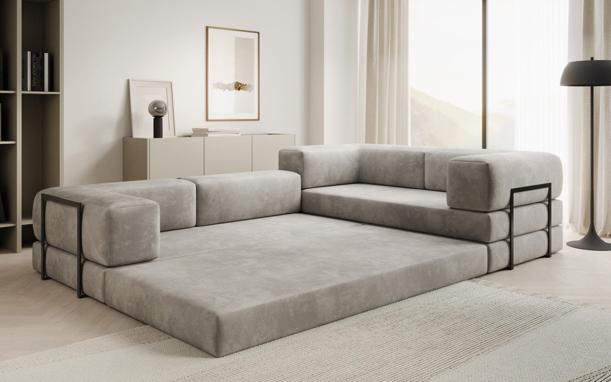 Designer Sofa Lazy L geschlossen in Samt