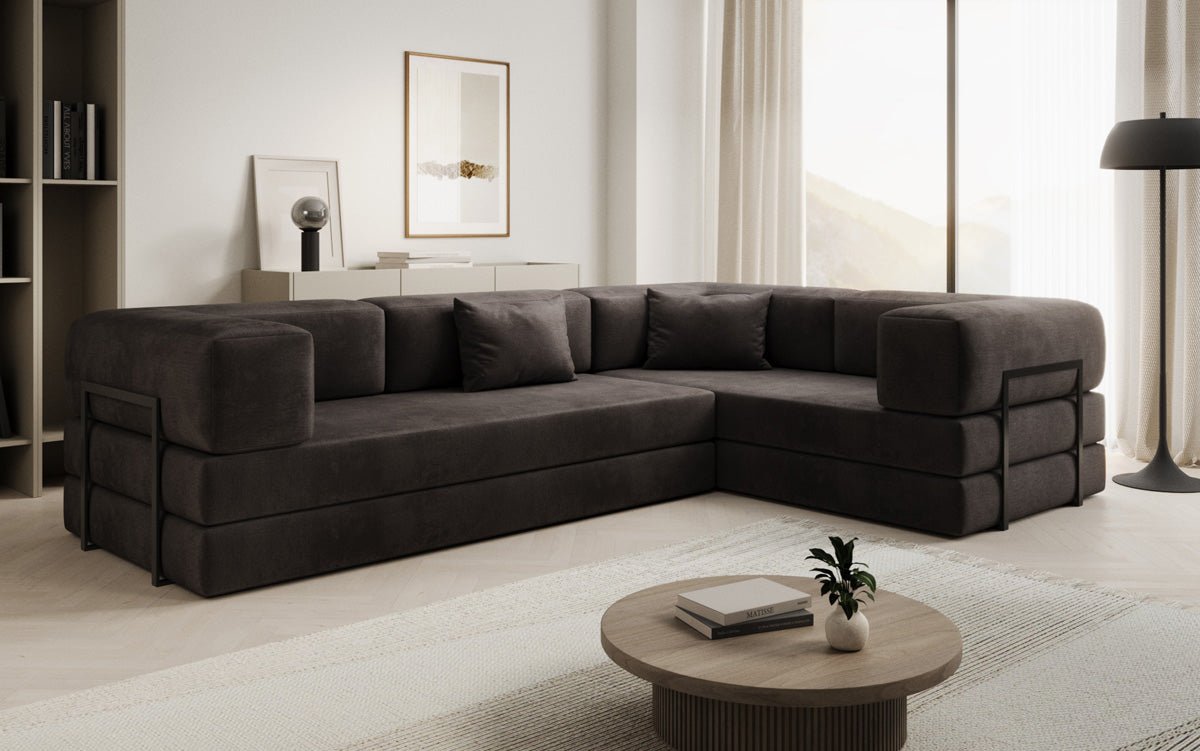 Designer Sofa Lazy L geschlossen in Samt