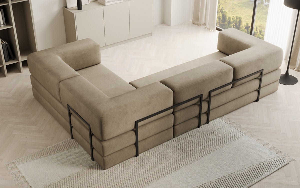 Designer Sofa Lazy L geschlossen in Samt