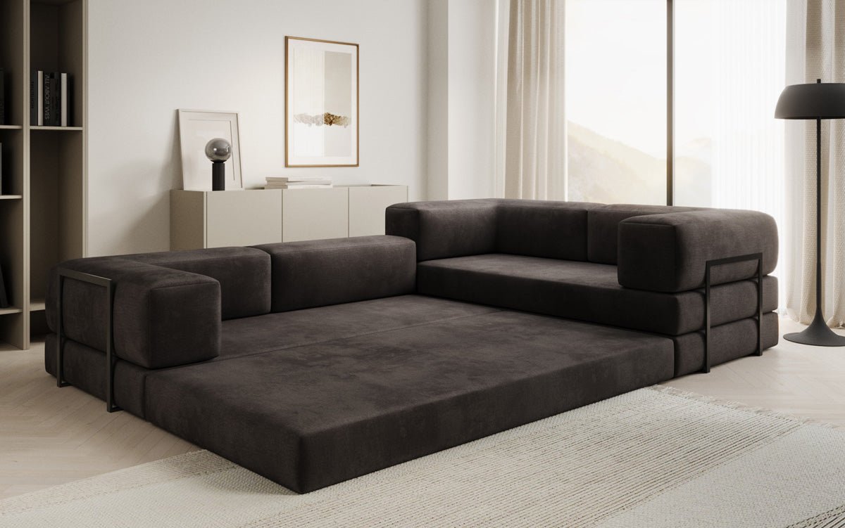Designer Sofa Lazy L geschlossen in Samt