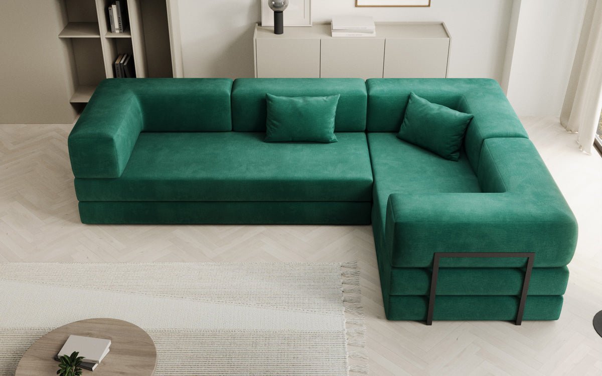 Designer Sofa Lazy L geschlossen in Samt