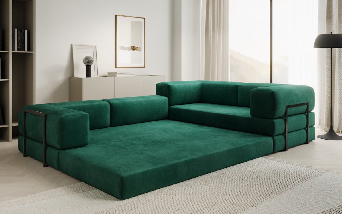 Designer Sofa Lazy L geschlossen in Samt
