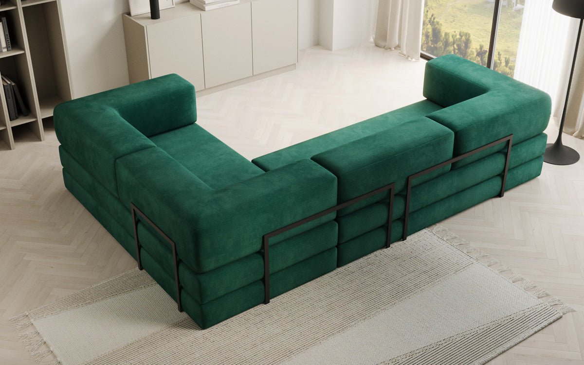 Designer Sofa Lazy L geschlossen in Samt
