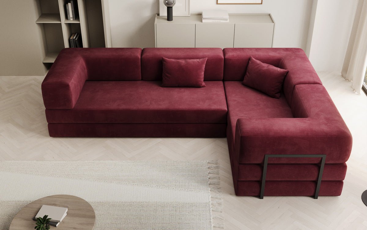 Designer Sofa Lazy L geschlossen in Samt