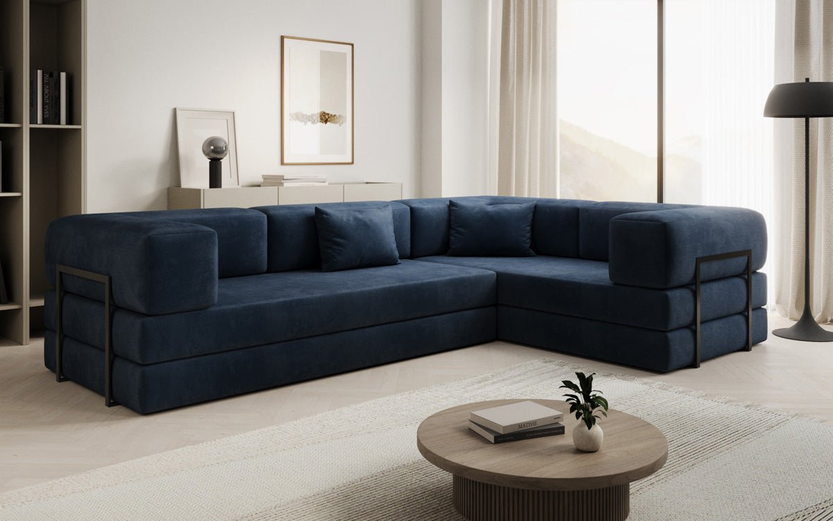 Designer Sofa Lazy L geschlossen in Samt