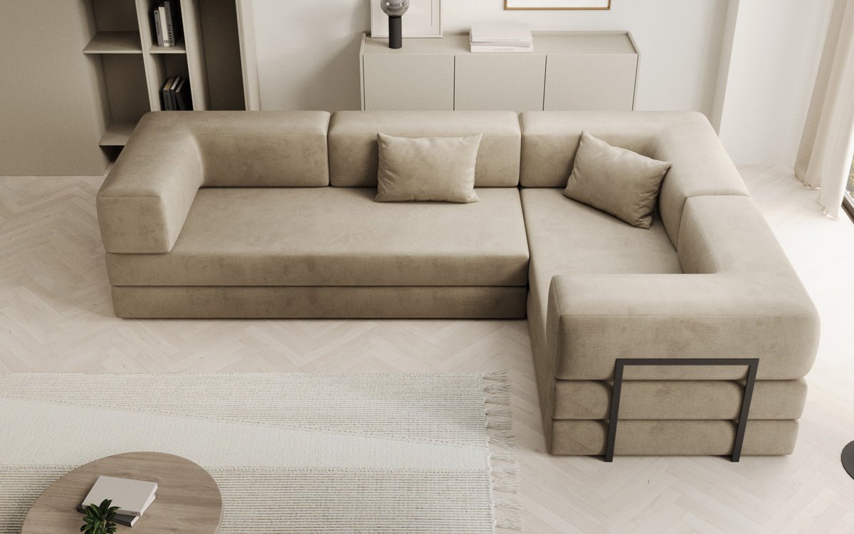 Designer Sofa Lazy L geschlossen in Samt