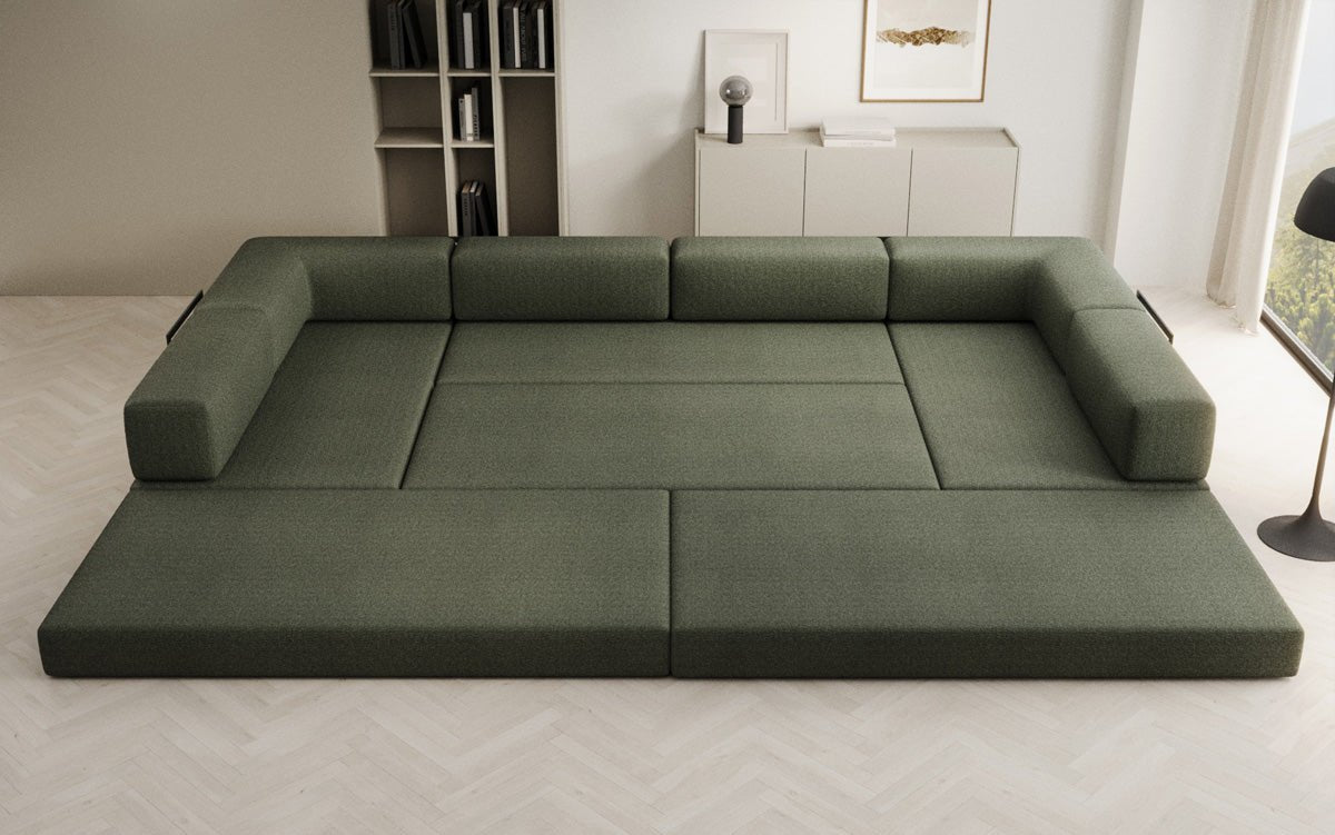 Designer Sofa Lazy U in Bouclé