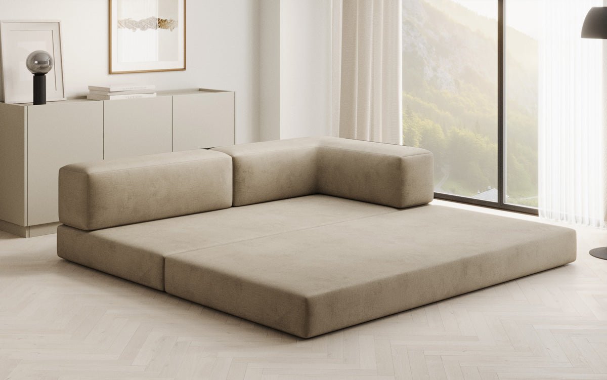 Designer Sofa/Chaise Longue Lazy in Samt