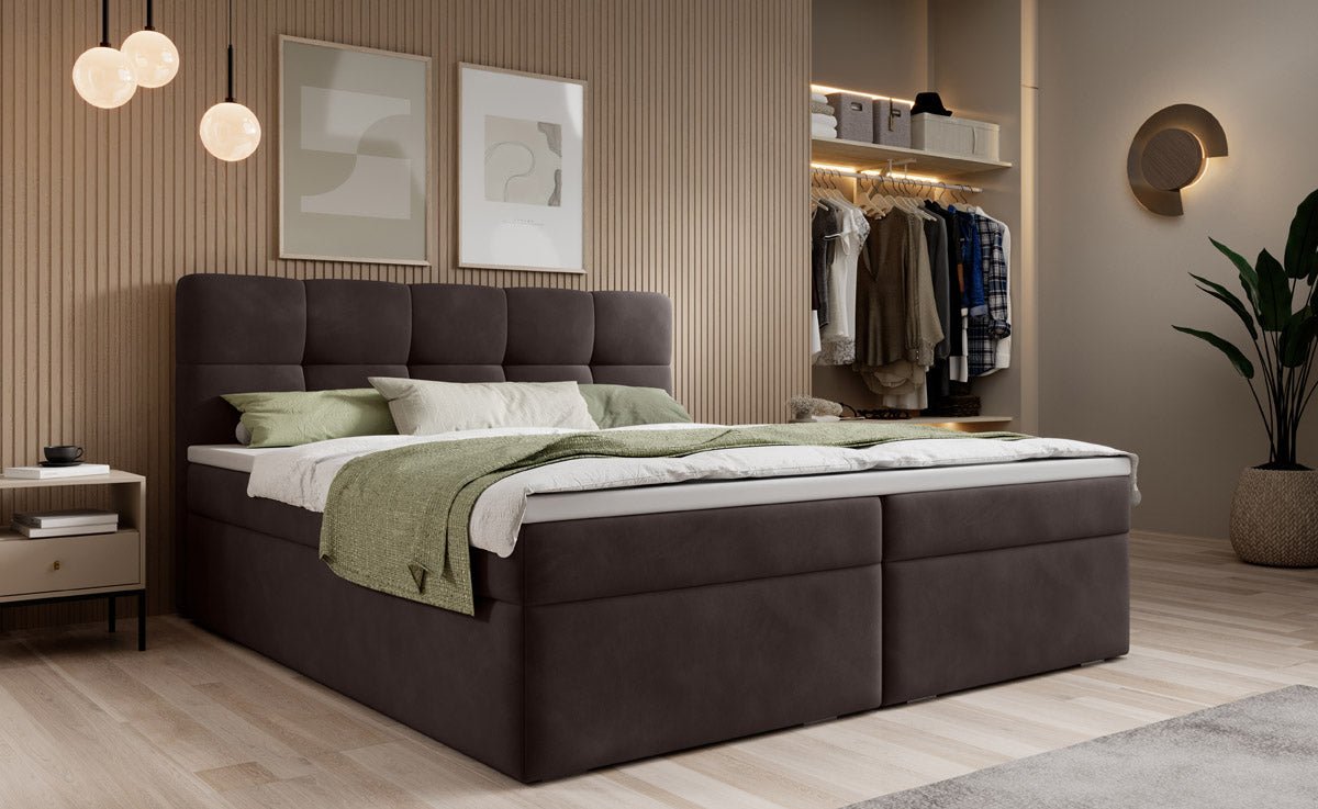 Boxspringbett Cozy II Samt mit Stauraum