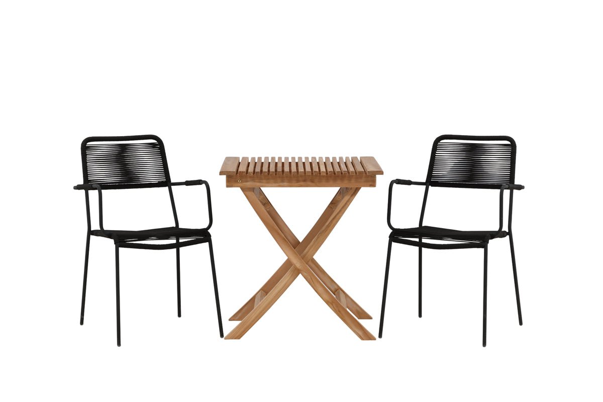 Garten Cafegruppe Zivano – 3 teiliges Set mit Teakholz-Tisch