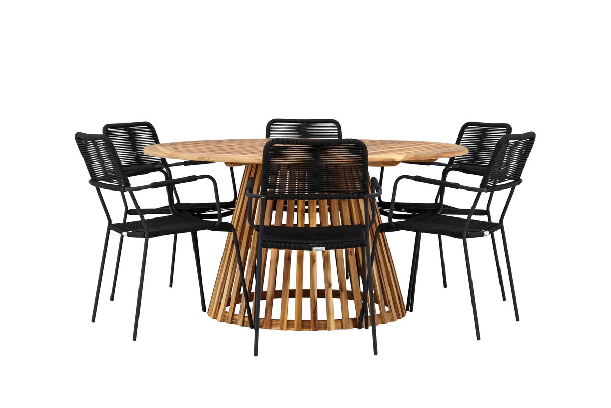 Garten Essgruppe Asante – 7-teiliges Gartenmöbel-Set mit Tisch aus Akazie