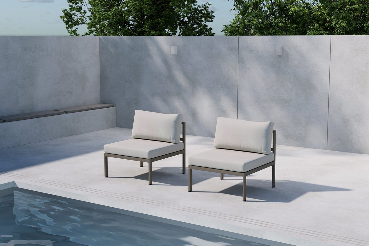 Garten Loungesessel Selva - Outdoor-Sessel mit Aluminium Gestell und zwei Kissen