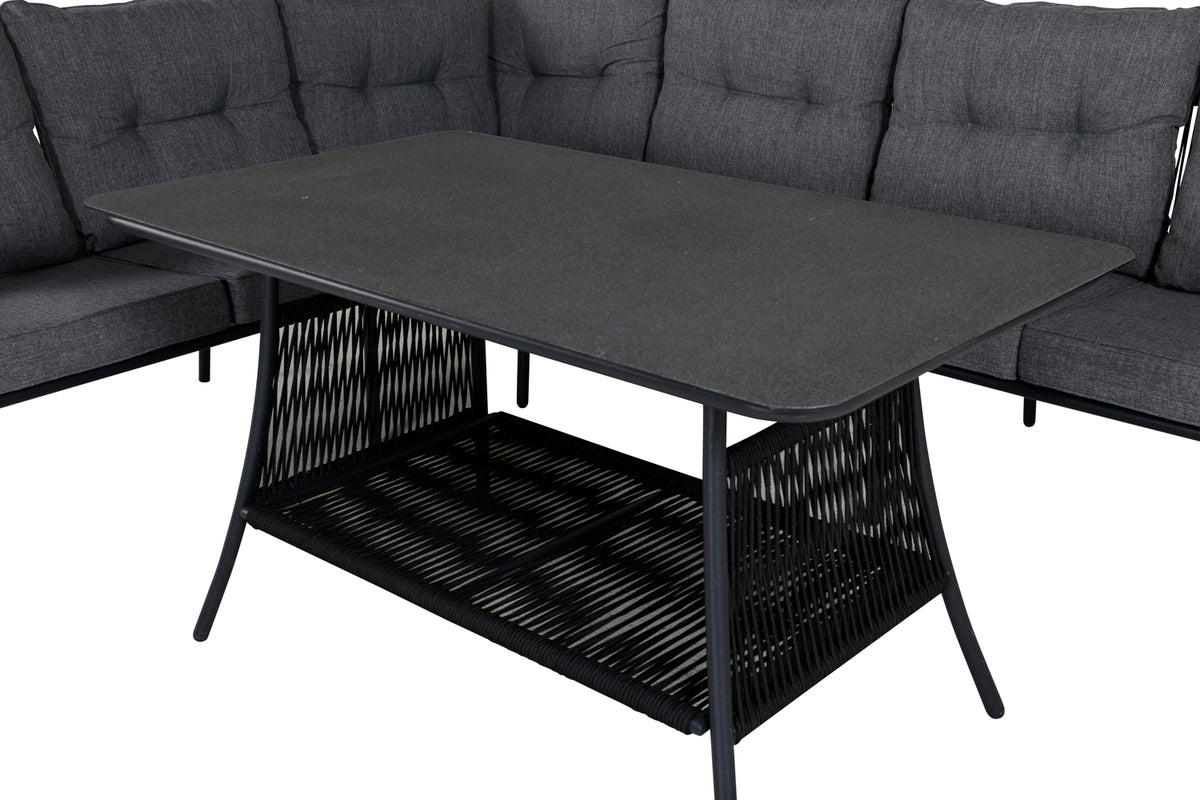 Lounge Set Madrid – in Schwarz aus Polyester-Seil und Metall