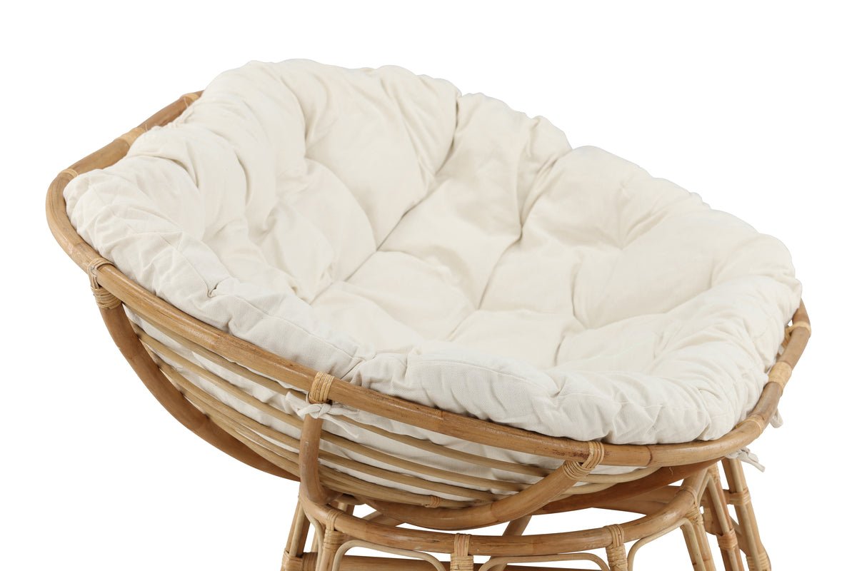 Loungesessel Caroline – aus Rattan inklusive weißem Kissen