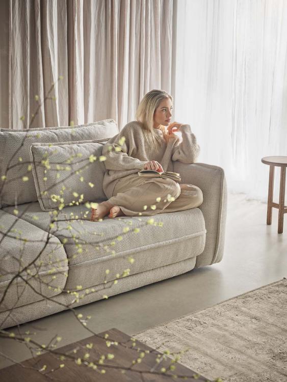 Designer Sofa Mojave with Sleeper Function and Storage Compartment