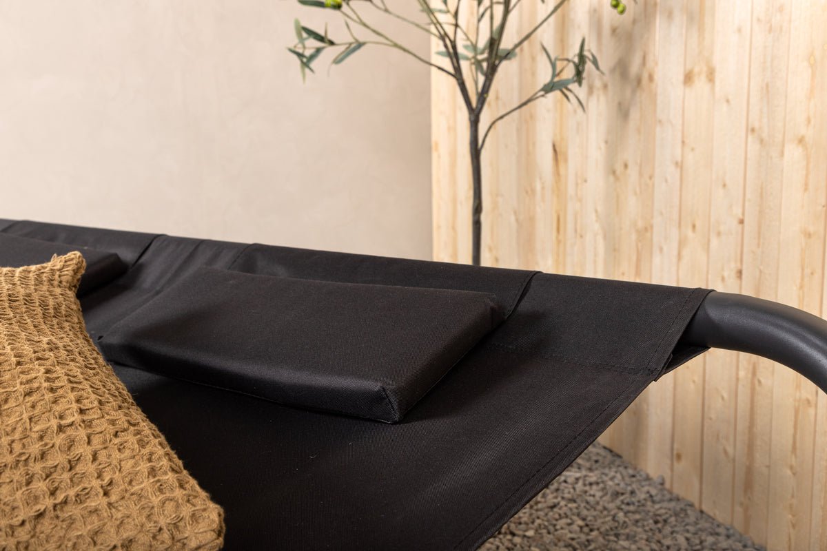 Sonnenliege Comfort - aus Polyester in Schwarz