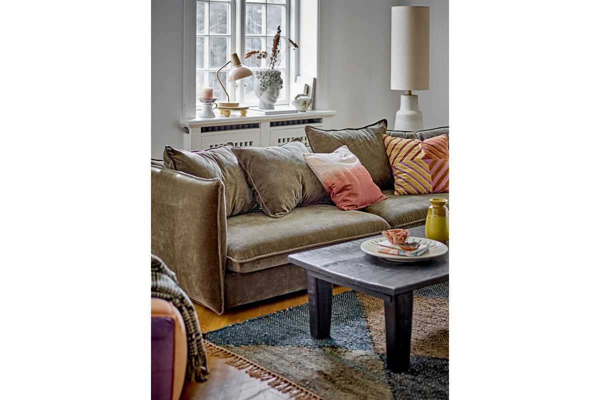 Stehlampe Tengen – Steingut mit Stoffschirm