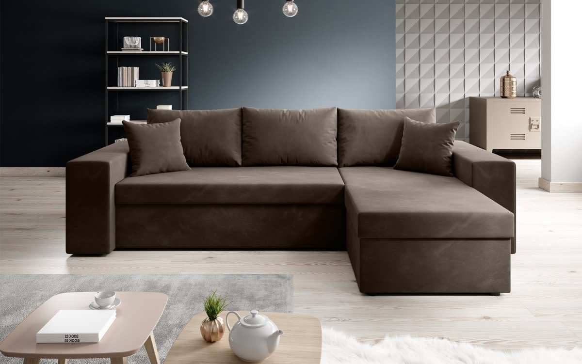 Designer Sofa Denver Samt mit Schlaf- und Klappfunktion
