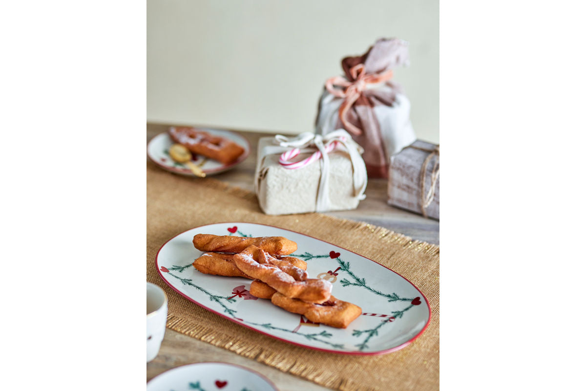 Servierplatte Sasha – Steingut mit weihnachtlichem Dekor