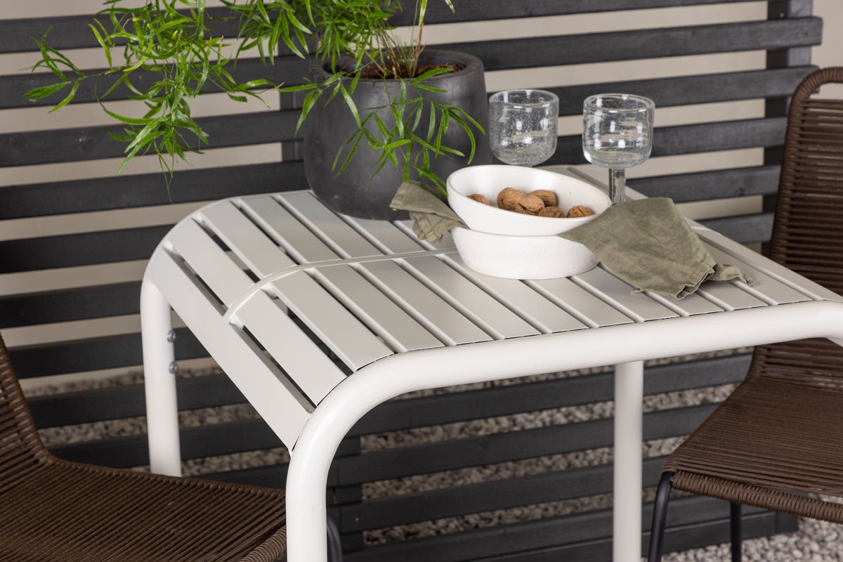 Garten Cafegruppe Novel – 3-teiliges Gartenmöbel-Set mit braunen Stühlen