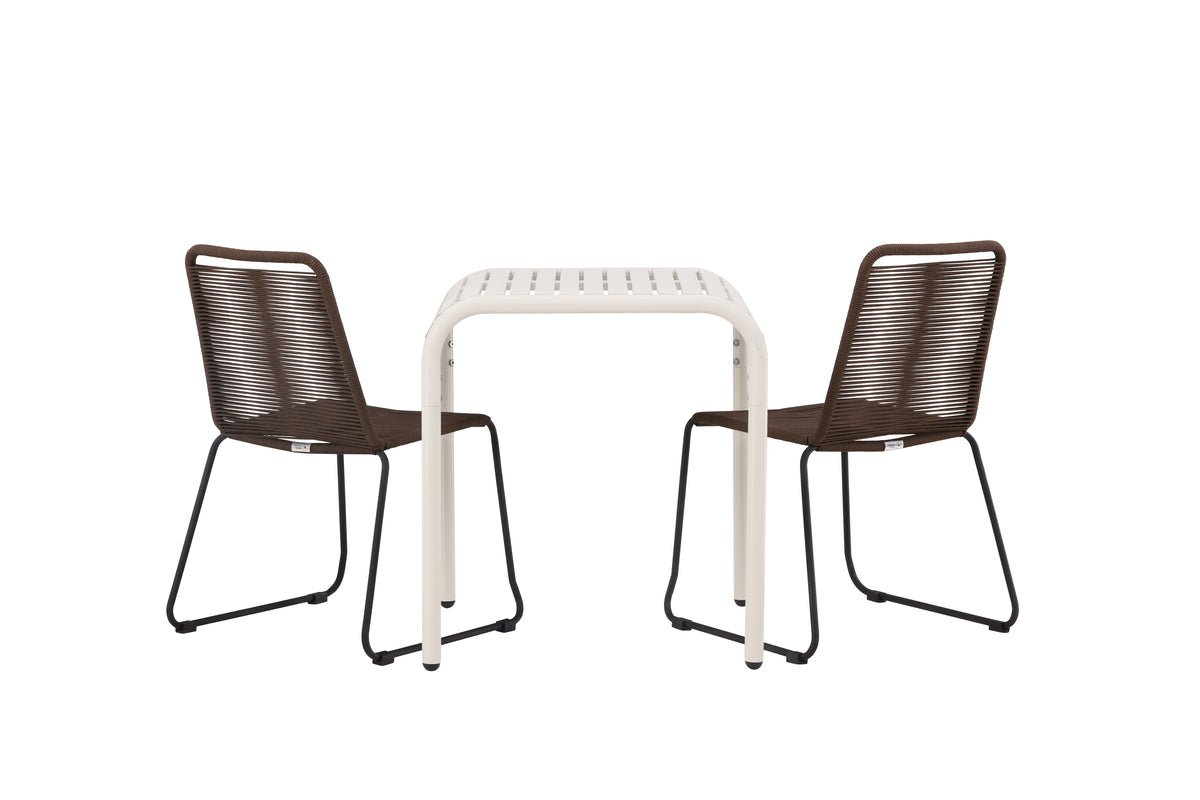 Garten Cafegruppe Novel – 3-teiliges Gartenmöbel-Set mit braunen Stühlen