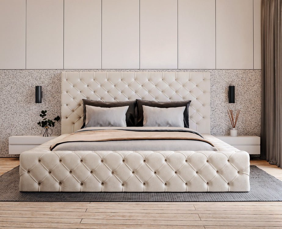 Designer Polsterbett Lana Samt mit Stauraum