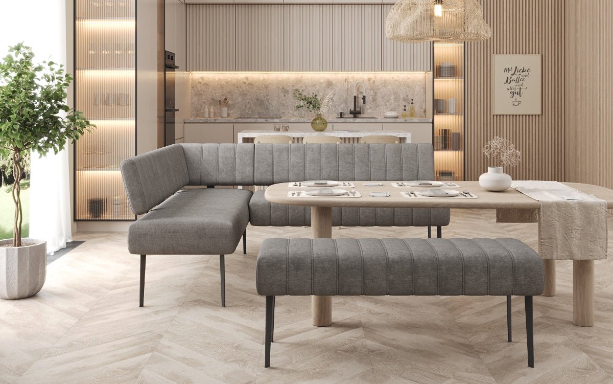 Essbank-Set Montero aus robustem Stoff mit Metallbeinen