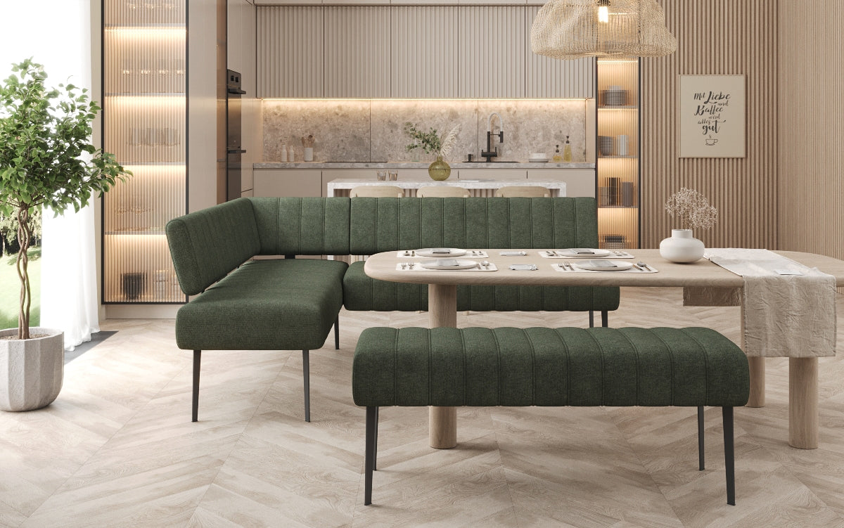 Gepolsterte Essbank Montero aus robustem Stoff mit Metallbeinen