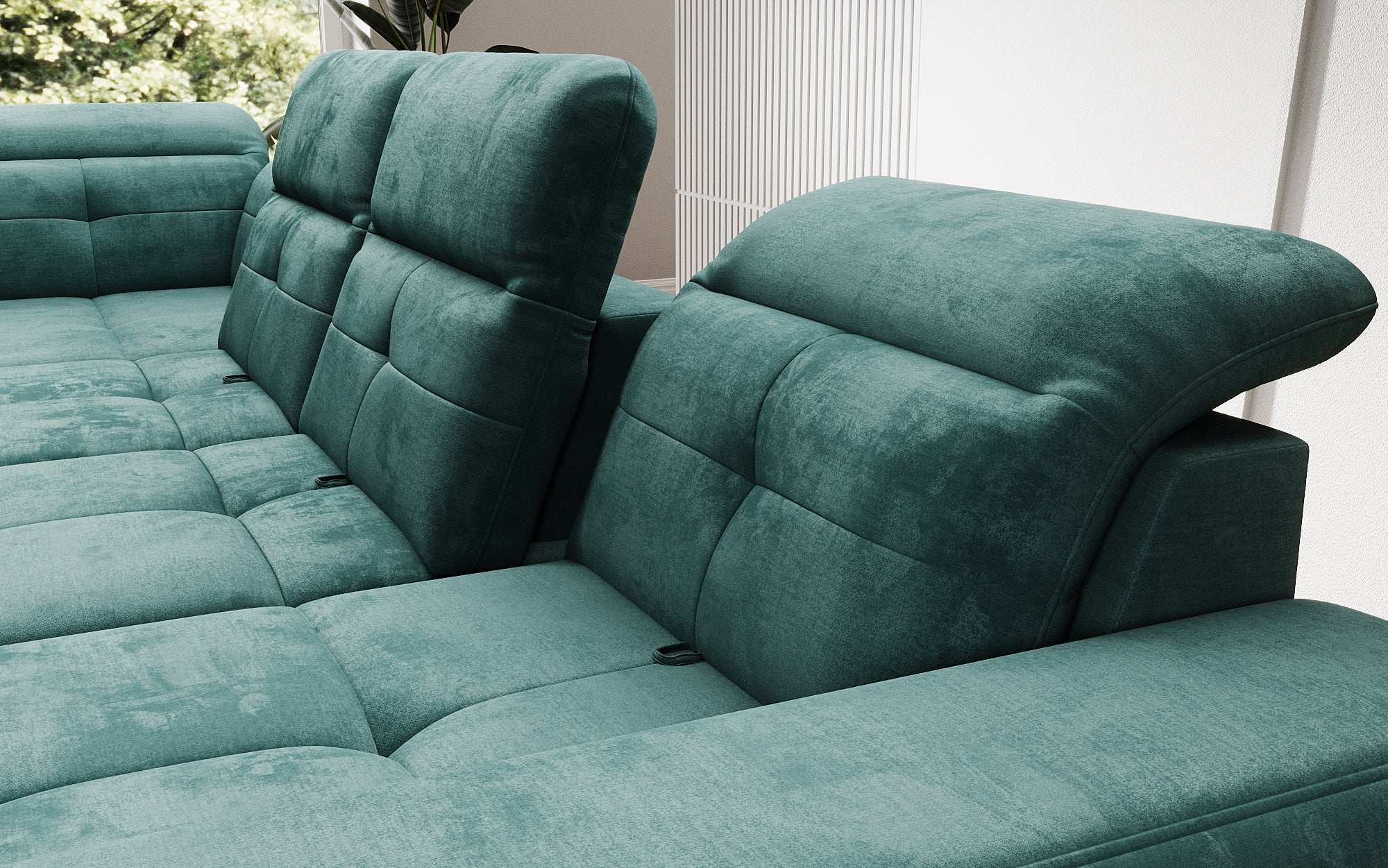 Designer Sofa Nerio mit verstellbarer Kopf- und Rückenlehne
