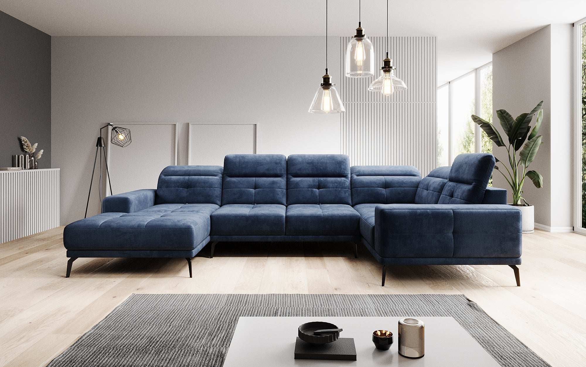 Designer Sofa Nerio mit verstellbarer Kopf- und Rückenlehne