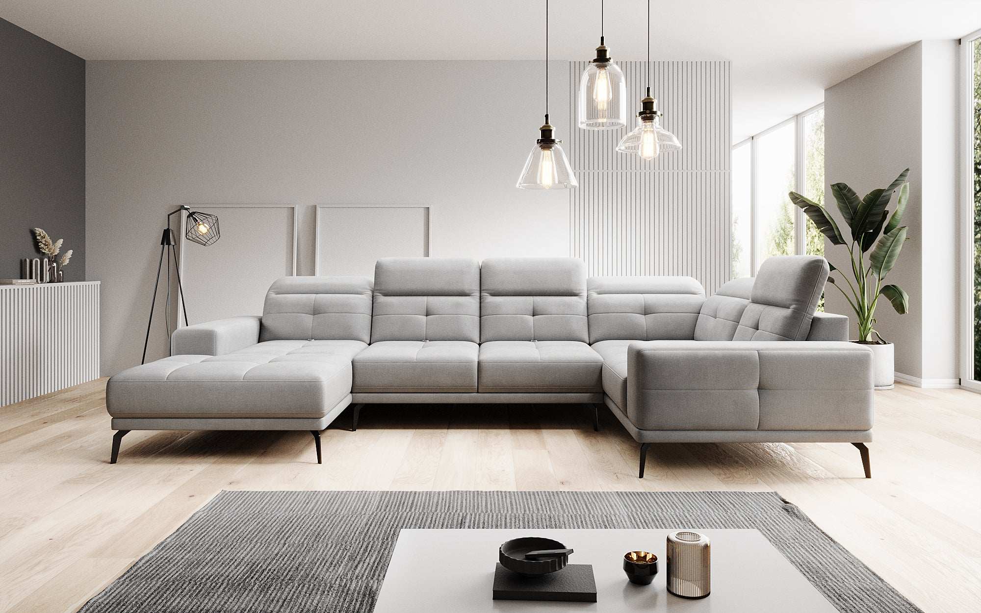 Designer Sofa Nerio mit verstellbarer Kopf- und Rückenlehne