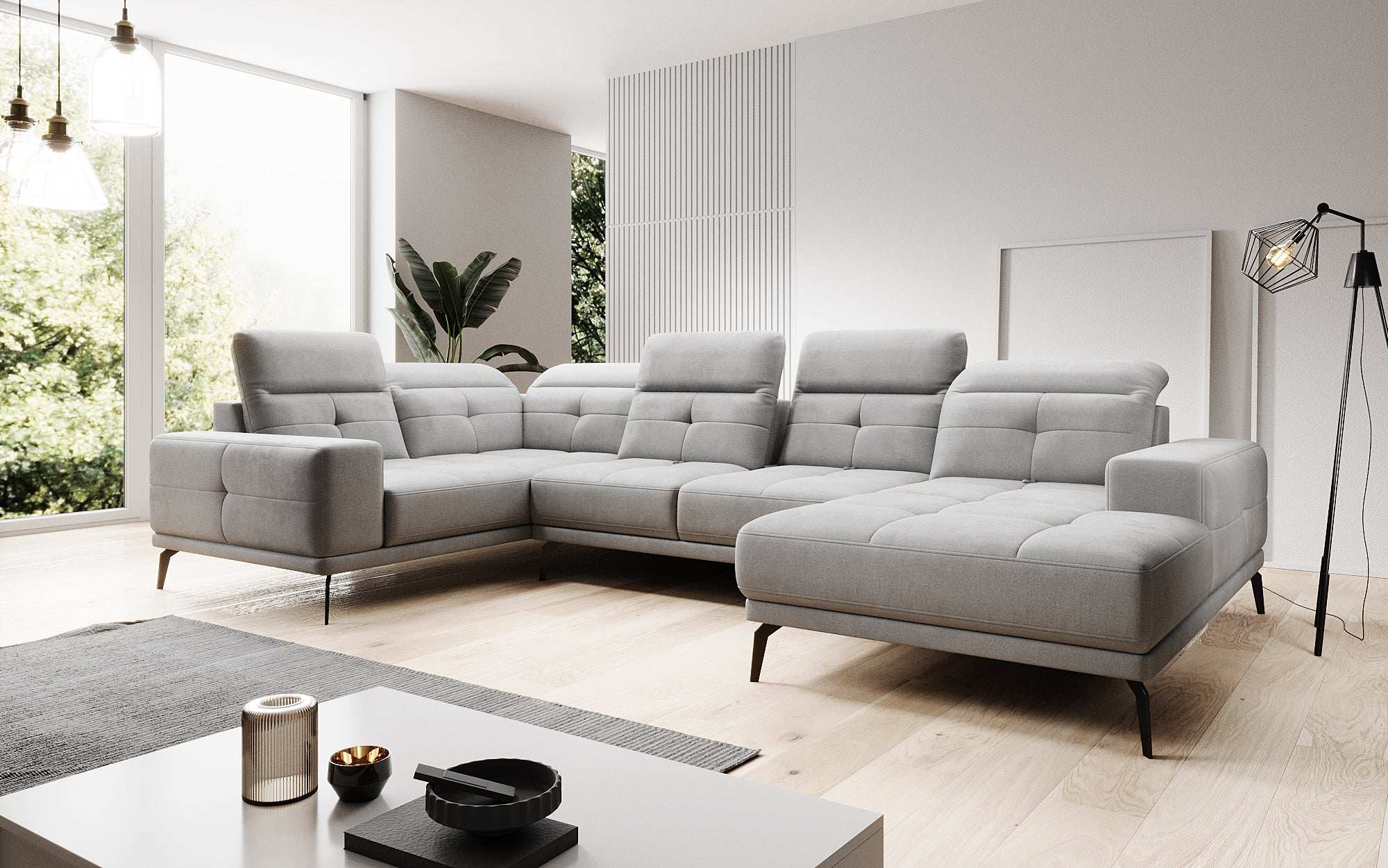 Designer Sofa Nerio mit verstellbarer Kopf- und Rückenlehne