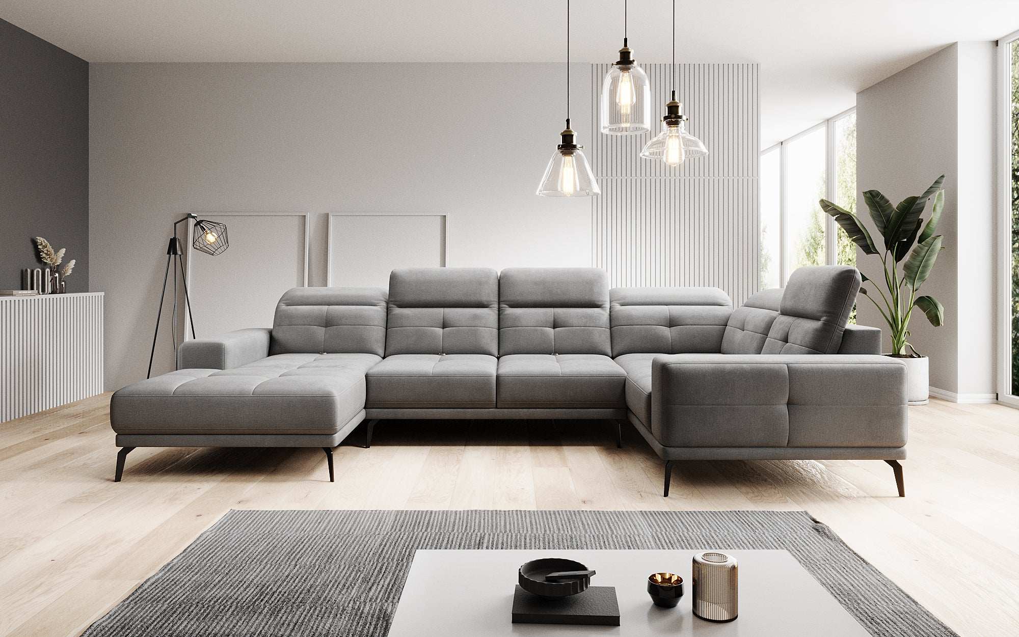 Designer Sofa Nerio mit verstellbarer Kopf- und Rückenlehne