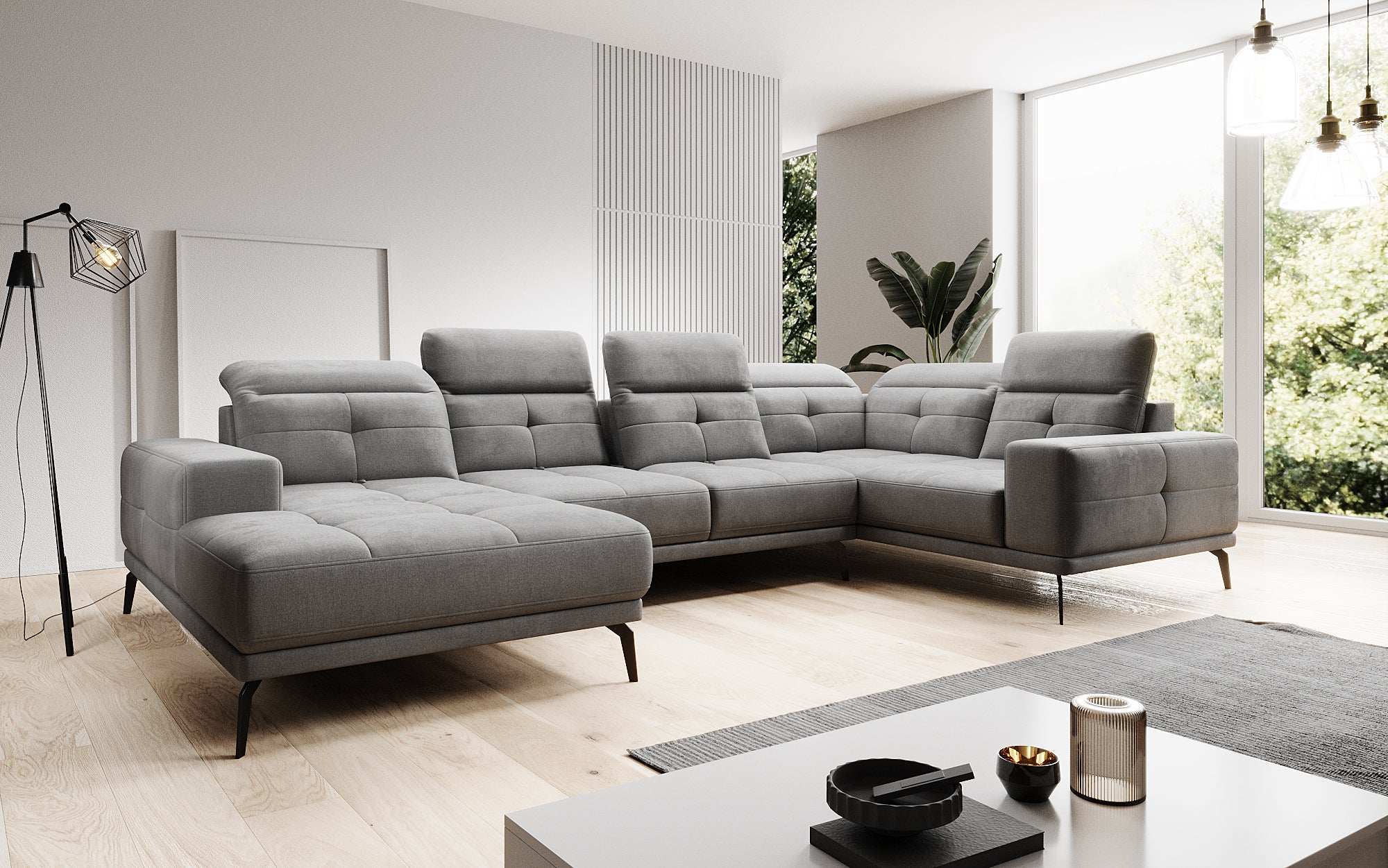 Designer Sofa Nerio mit verstellbarer Kopf- und Rückenlehne
