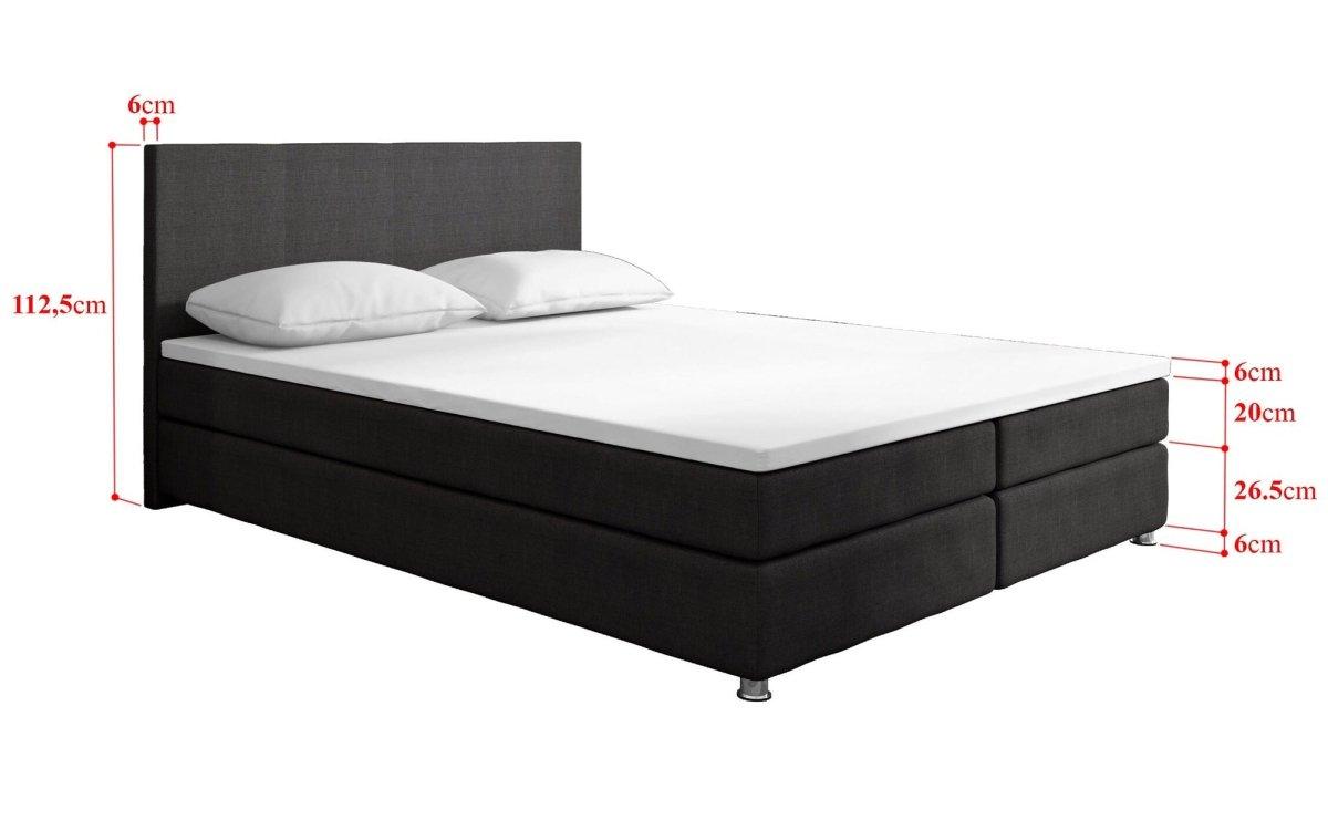 Boxspringbett Athene Dunkelgrau - Luxusbetten24