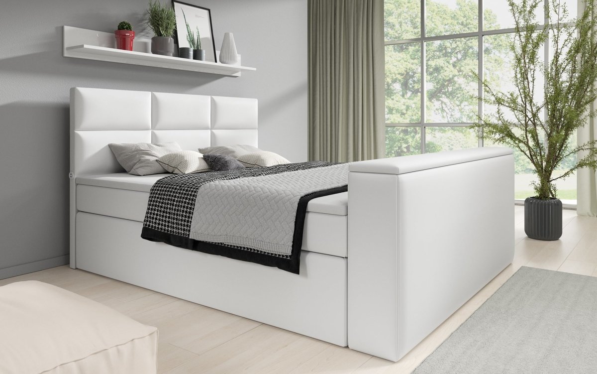 Boxspringbett Carre mit TV Lift, USB und Stauraum - Luxusbetten24
