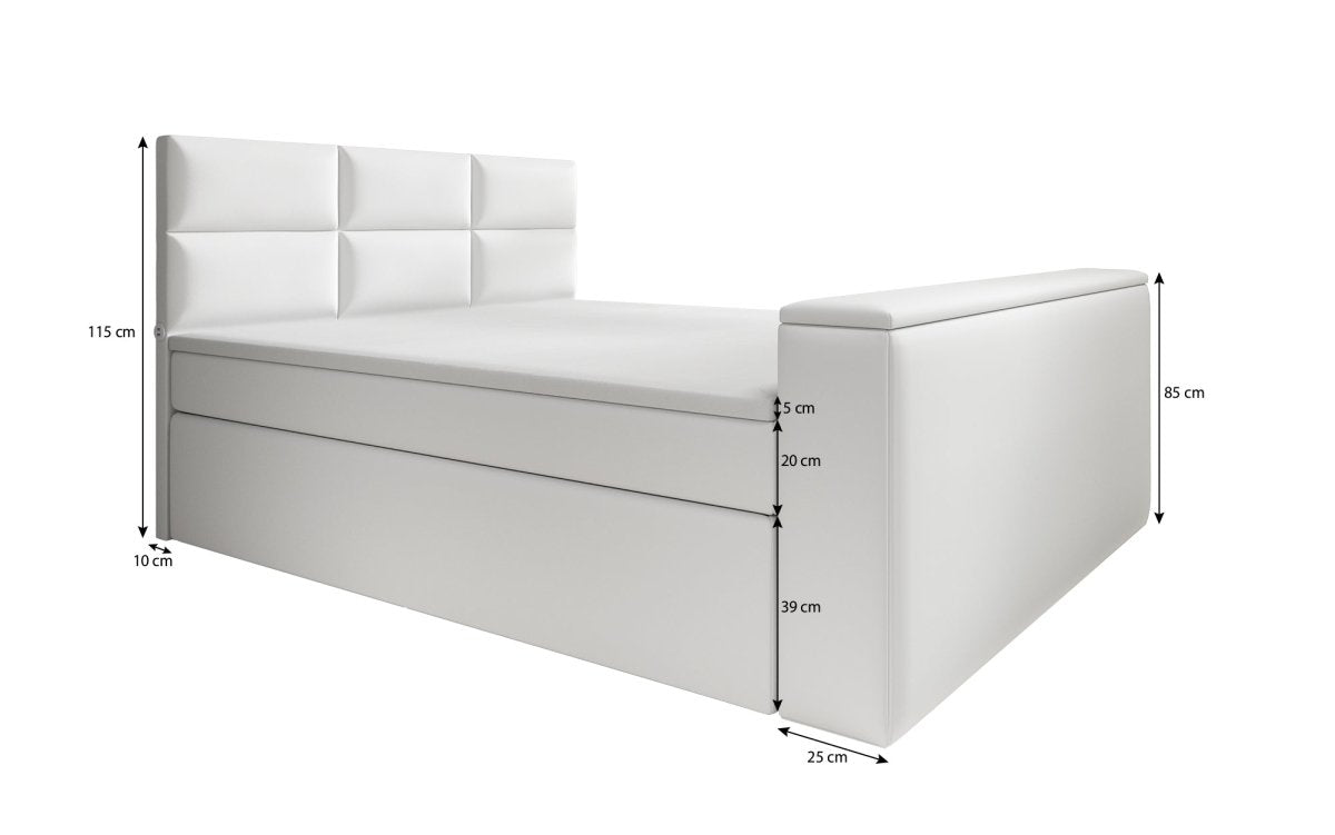 Boxspringbett Carre mit TV Lift, USB und Stauraum - Luxusbetten24