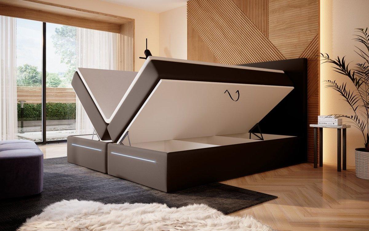 Boxspringbett Sejour mit LED u. Stauraum - Luxusbetten24
