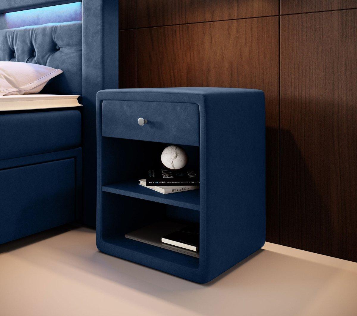 Designer Nachttisch Amy (Samt) - Luxusbetten24