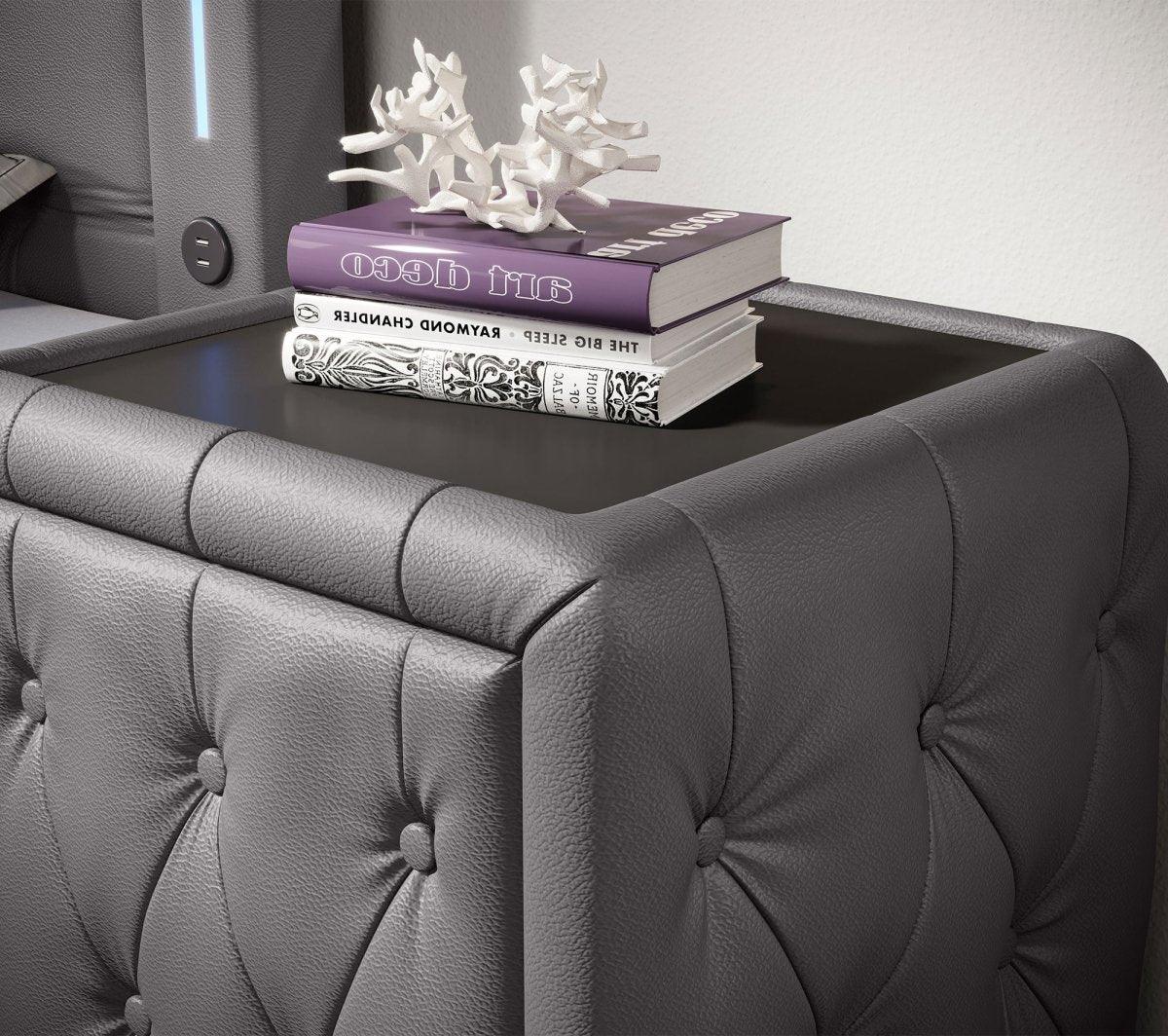 Designer Nachttisch Evora (Kunstleder) - Luxusbetten24