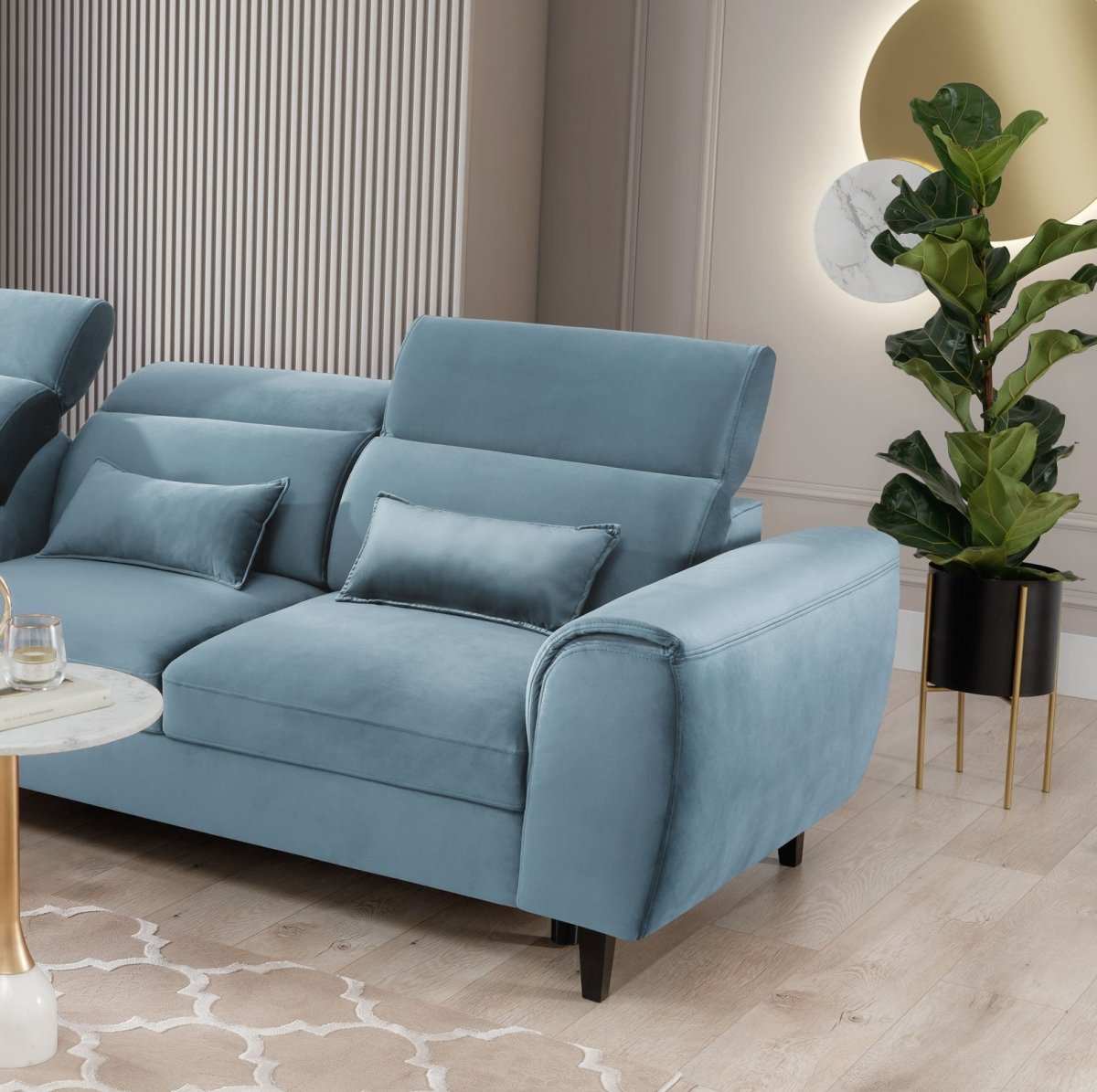 Designer Sofa Forino mit Schlaf- und Klappfunktion - Luxusbetten24