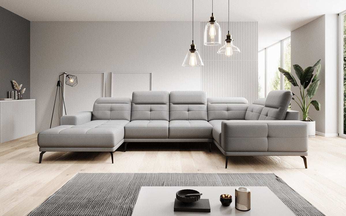 Designer Sofa Nerio mit verstellbarer Kopf- und Rückenlehne - Luxusbetten24