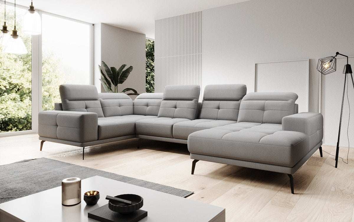 Designer Sofa Nerio mit verstellbarer Kopf- und Rückenlehne - Luxusbetten24