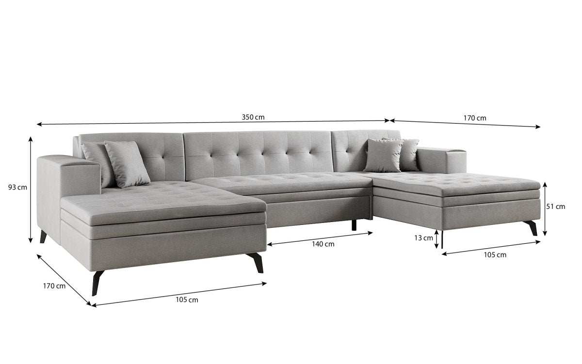 Designer Sofa Vivana mit Schlaffunktion - Luxusbetten24