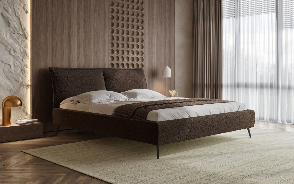 Designer polsterseng Zoe Bouclé med opbevaringsplads