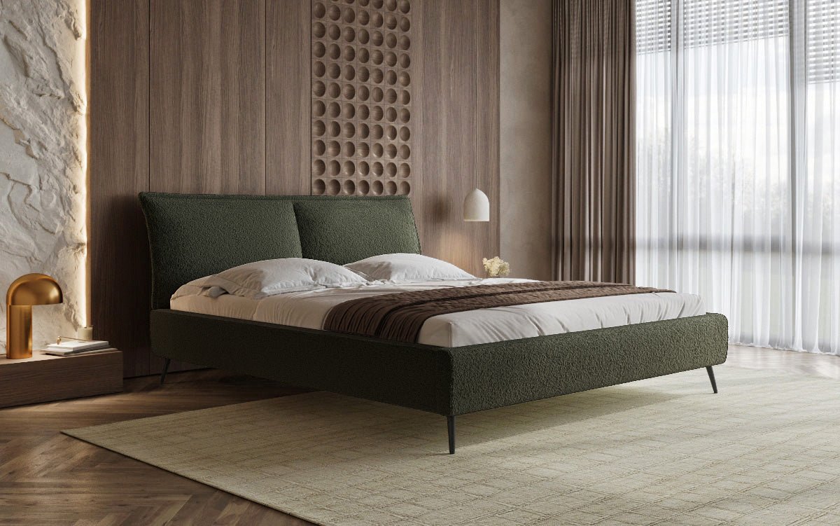 Designer polsterseng Zoe Bouclé med opbevaringsplads