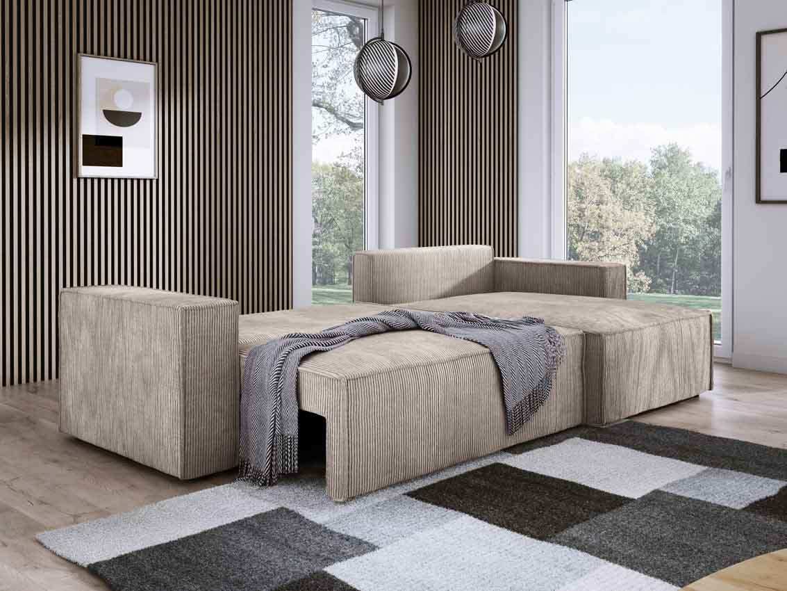 Designer Sofa Velanova mit Schlaffunktion und Stauraum